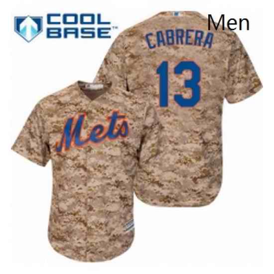 Mens Majestic New York Mets 13 Asdrubal Cabrera Authentic Camo Alternate Cool Base MLB Jersey